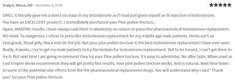 Pine Pollen Tincture Testimonials